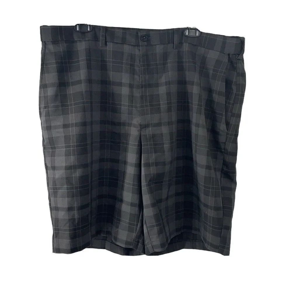 Gray Plaid Flat Front Shorts Mens Size 38 Golf